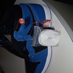 Air Jordan 1 retro high og dk marina blue/black - white